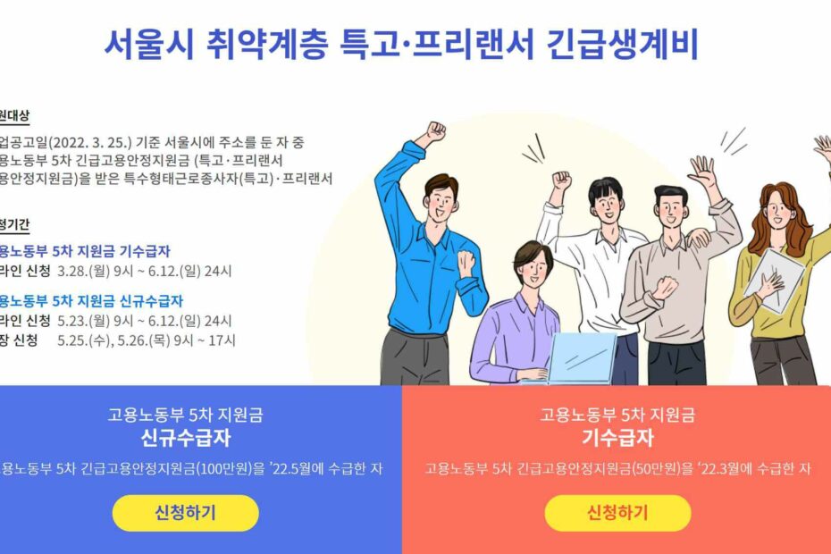 서울시 프리랜서 긴급생계비