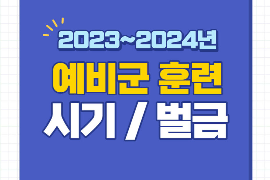 2024년 예비군 훈련