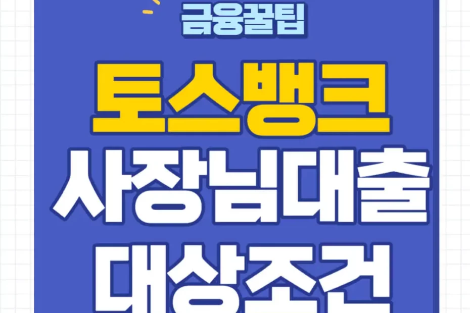 토스뱅크 사장님대출